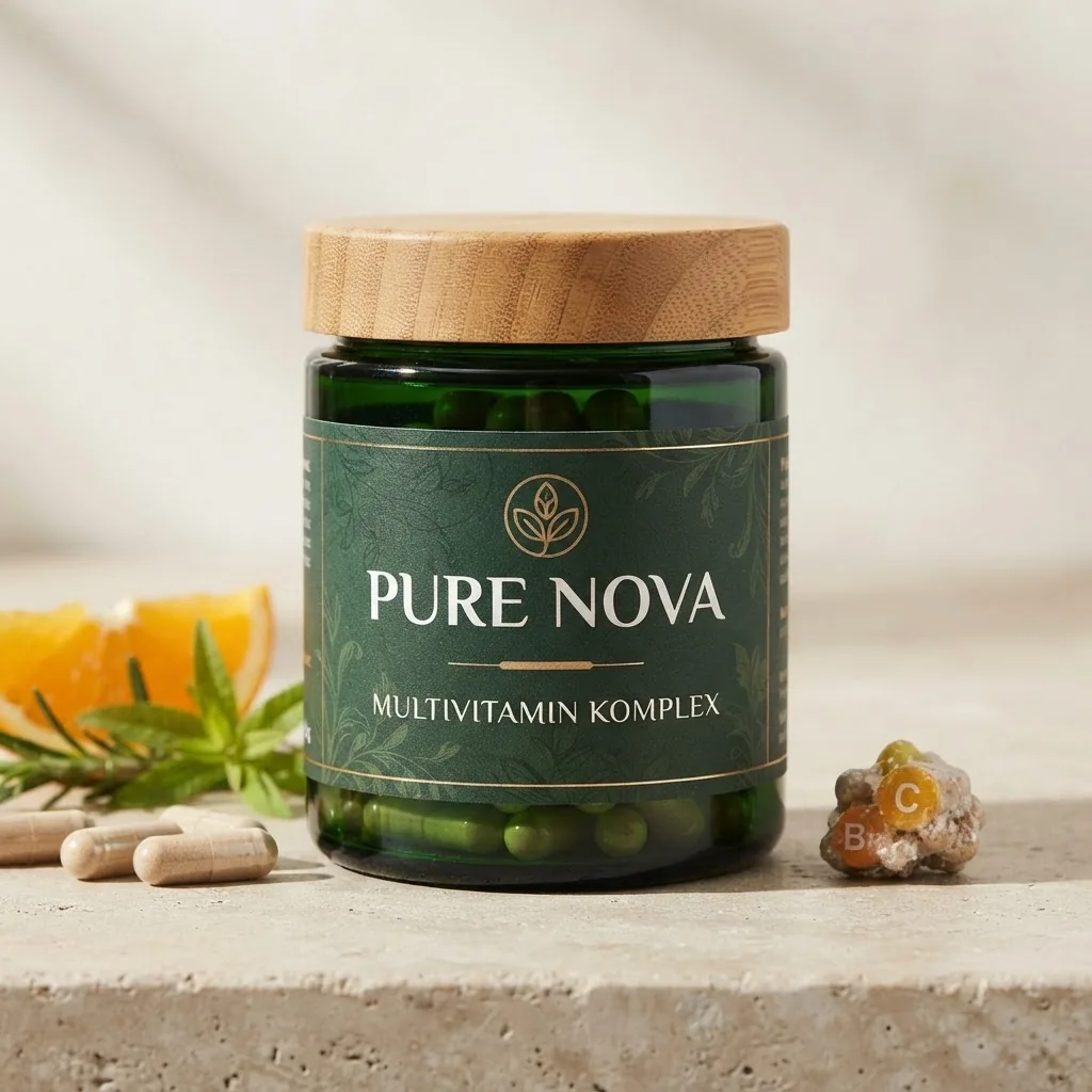 Pure Nova Multivitamin fles met ingrediënten